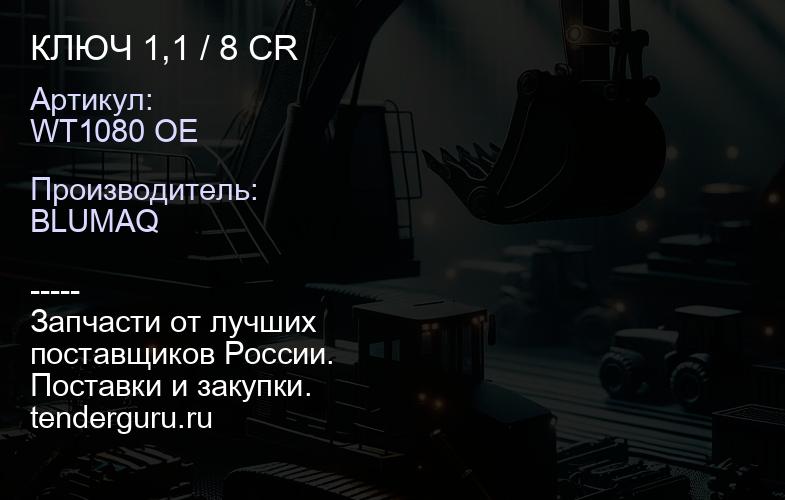 WT1080 OE КЛЮЧ 1,1 / 8 CR | купить запчасти